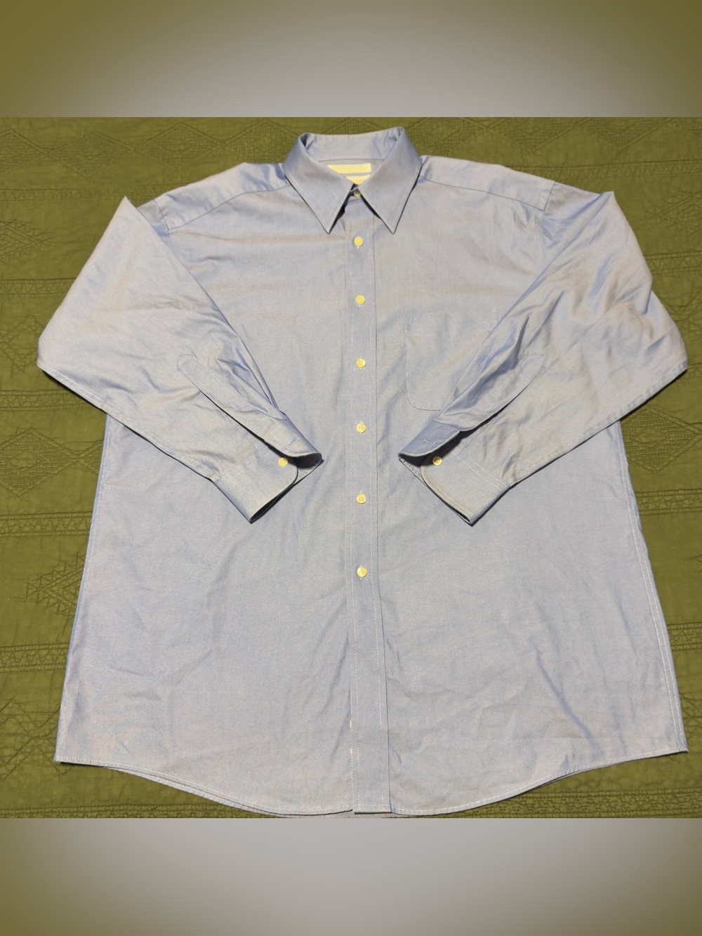 Roundtree & Yorke Blended Pinpoint Blue Dress Shirt 16.5/33